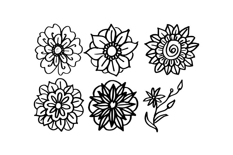 Hand Drawn Flowers SVG File