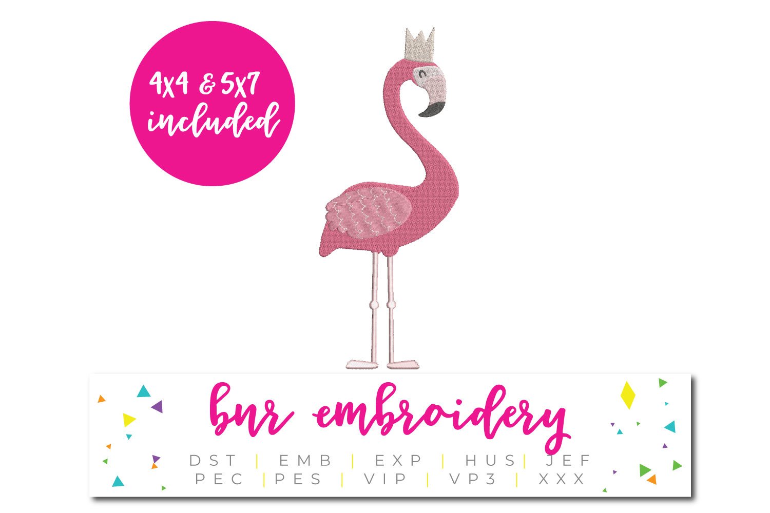 Flamingo Machine Embroidery Design (320955) | Embroidery Designs | Design  Bundles
