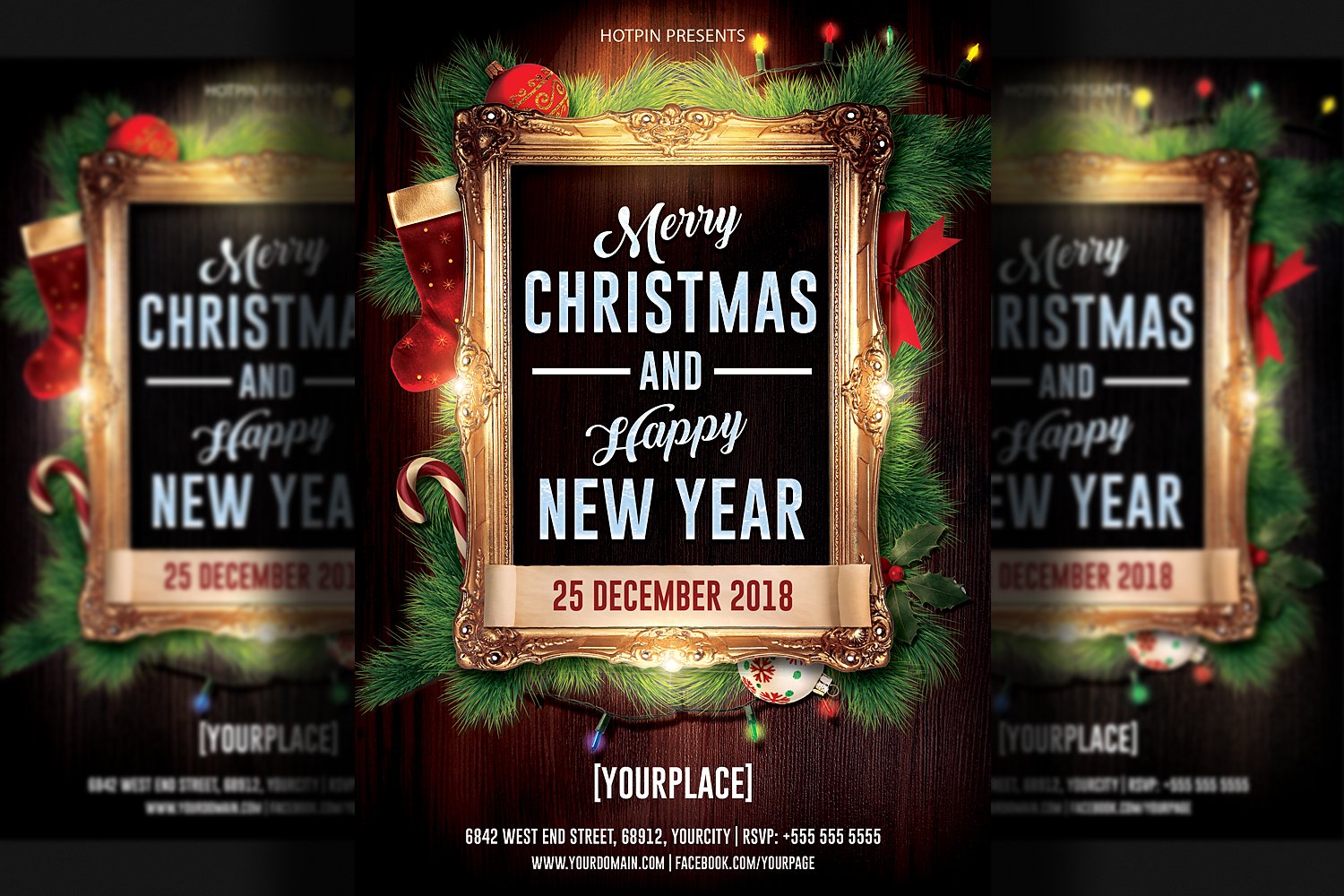 Christmas New Year Flyer Template 173418 Flyers Design Bundles
