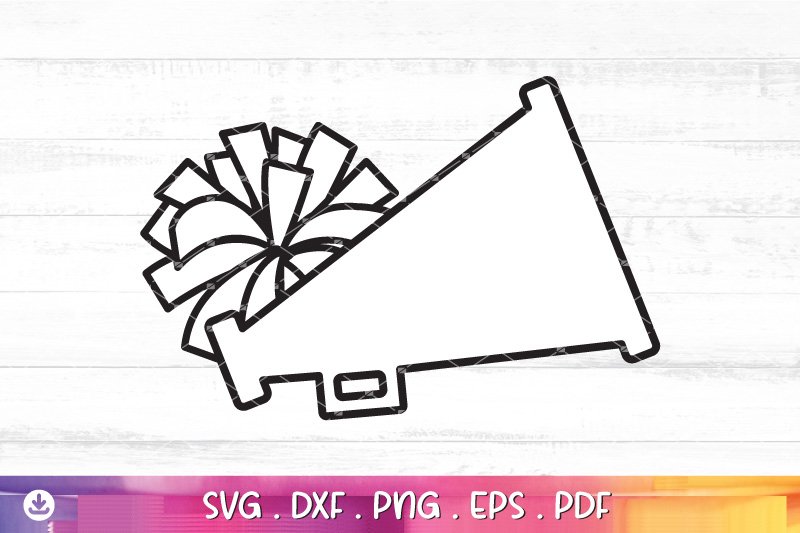 cheerleader-megaphone-with-pom-pom-svg-4595000 for Free Printable Paper Megaphone Template Cheerleader Megaphone with Pom Pom SVG (4595000) for Free Printable Paper Megaphone Template