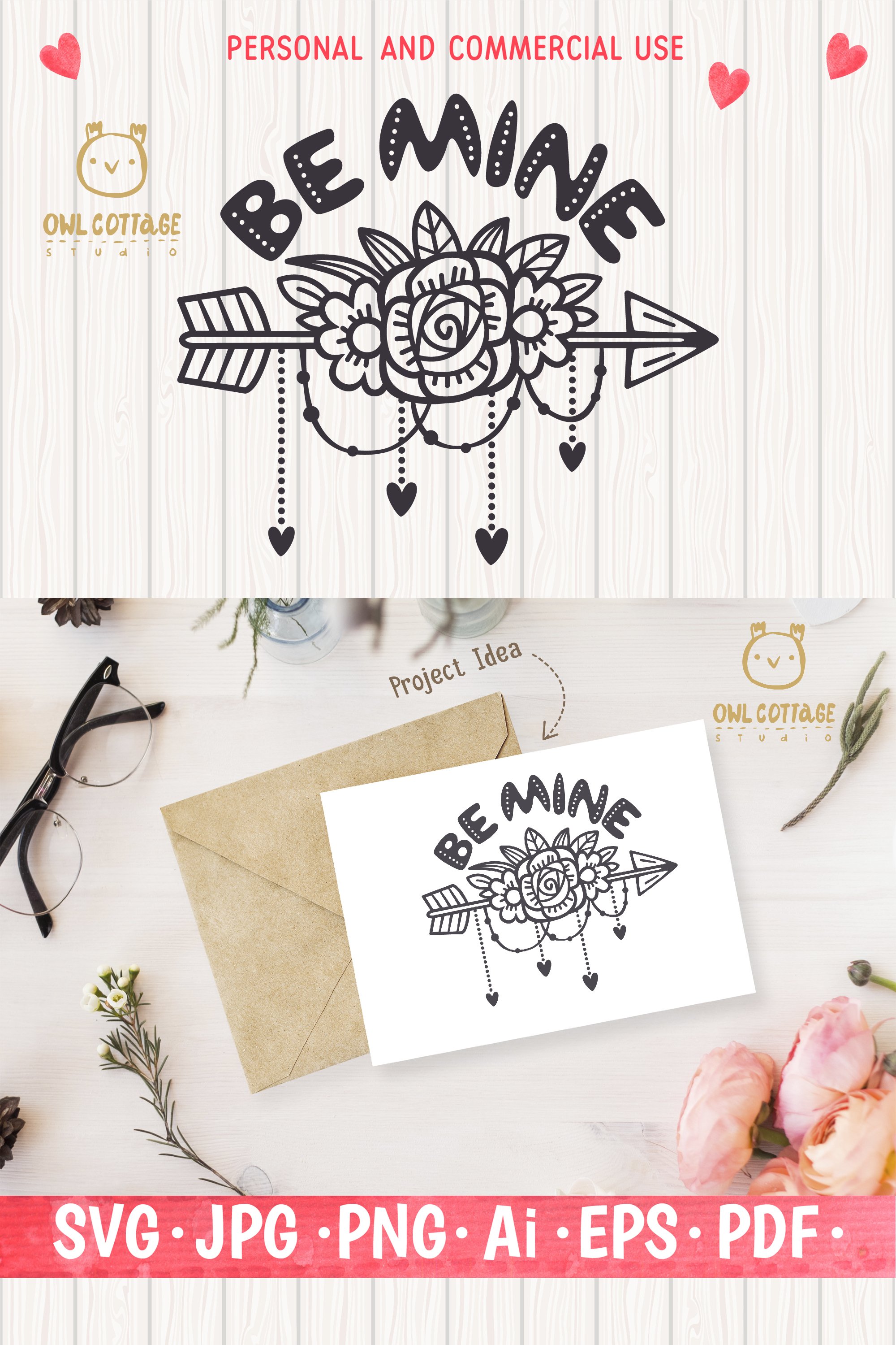 Download Valentine Arrow svg , Arrow with floral decor Svg ...