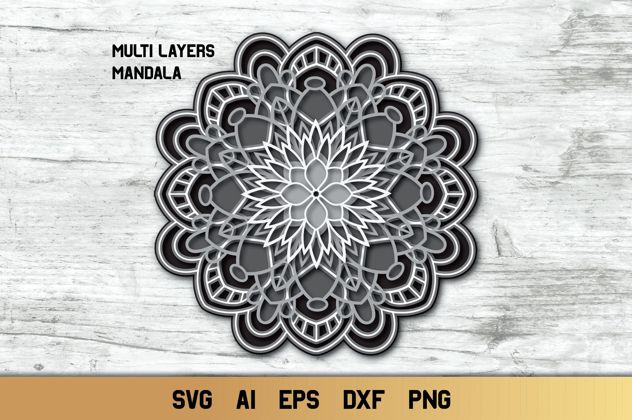 Download 3d Layered Mandala, Multi Layer SVG, Cut File (543435) | Cut Files | Design Bundles