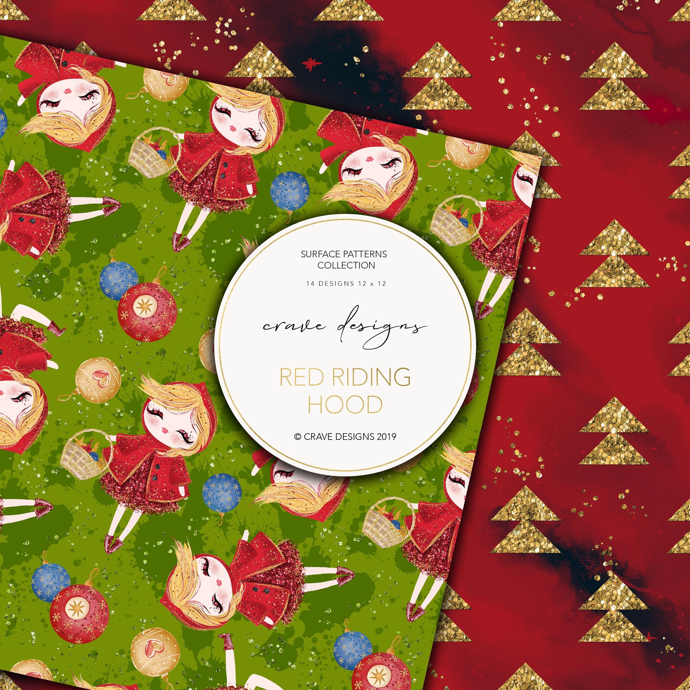 Red Riding Hood Pattern Red Riding Hood Patterns (513017) | Patterns | Design Bundles