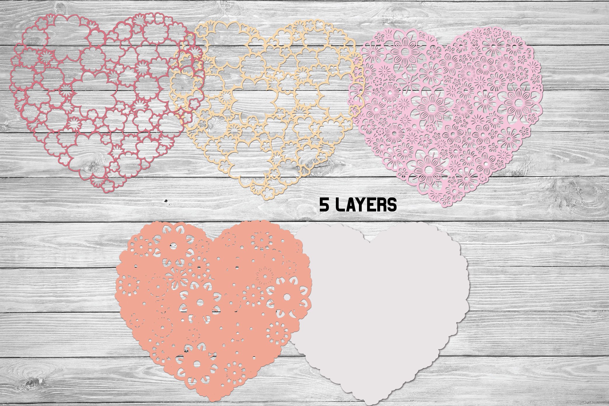 Download 3d Layered SVG Floral Heart | Valentines SVG Cut File ...