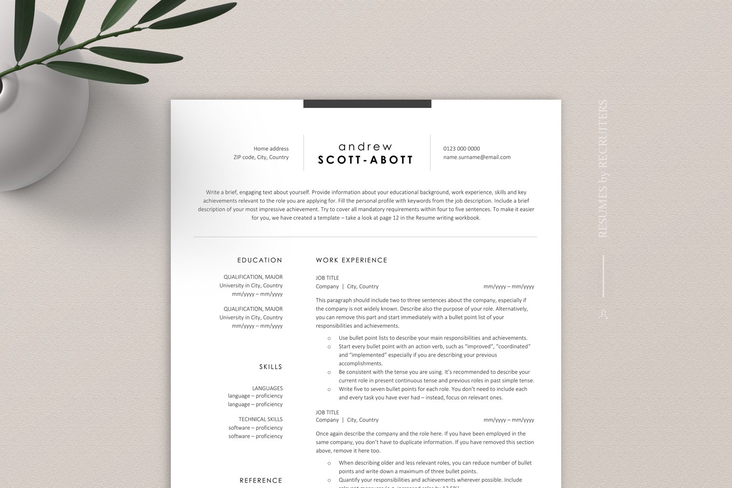 Moderni CV esimerkki