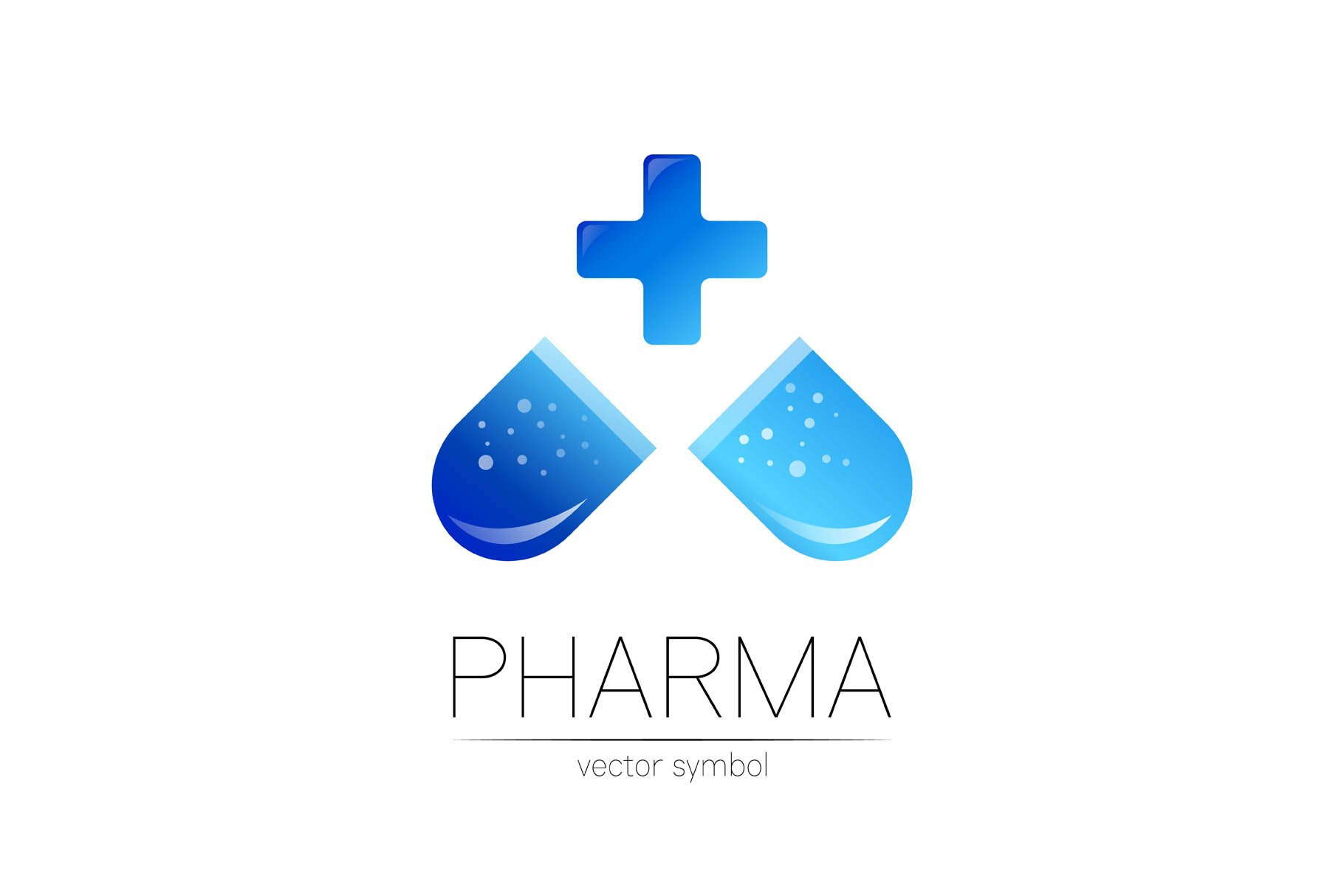 Pharmacy vector symbol with blue cross for pharmacist pharma, image size:1820x1214