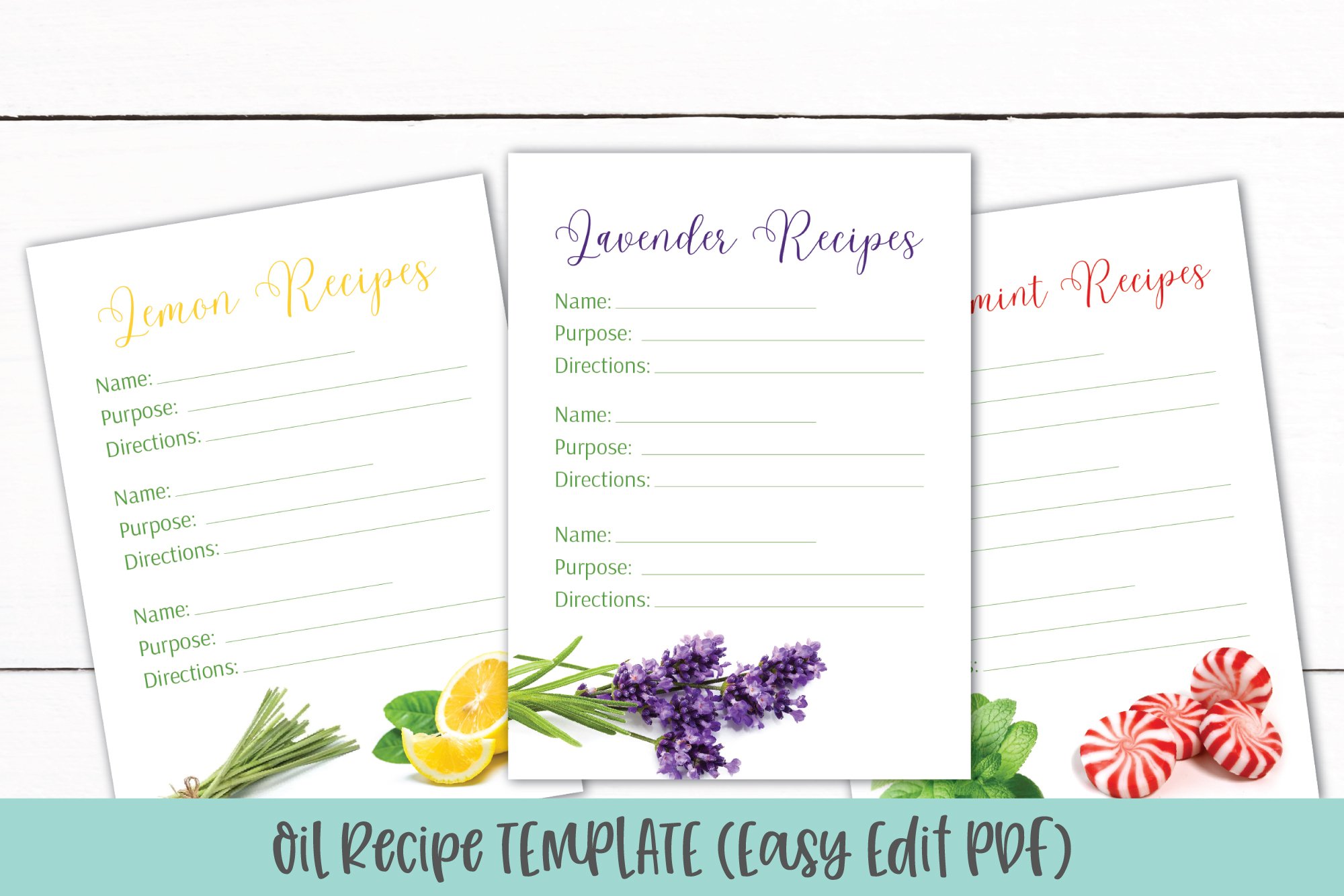 Essential Oil Recipe Card Template | Editable (326573)