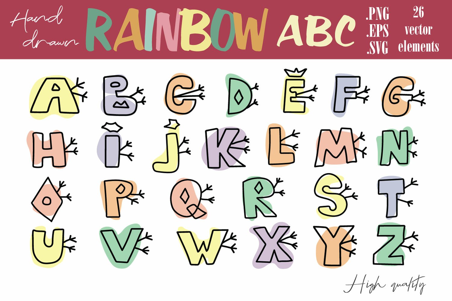 Alphabet with hands, ABC Print, ABC Print. Kids Room Decor. (1413667 ...