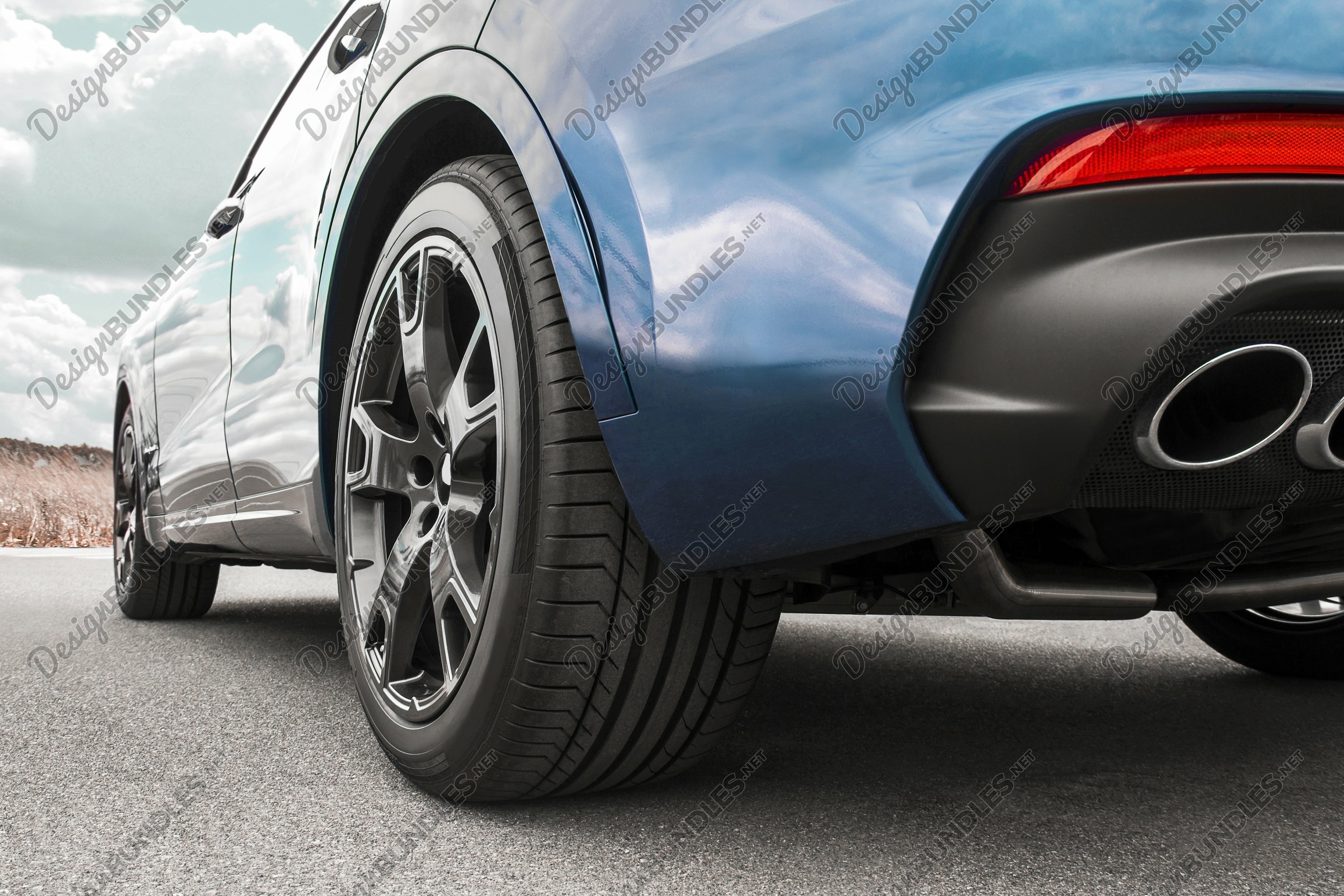 Car on sky background. Car wheels close up. Photo (1814650 ...
