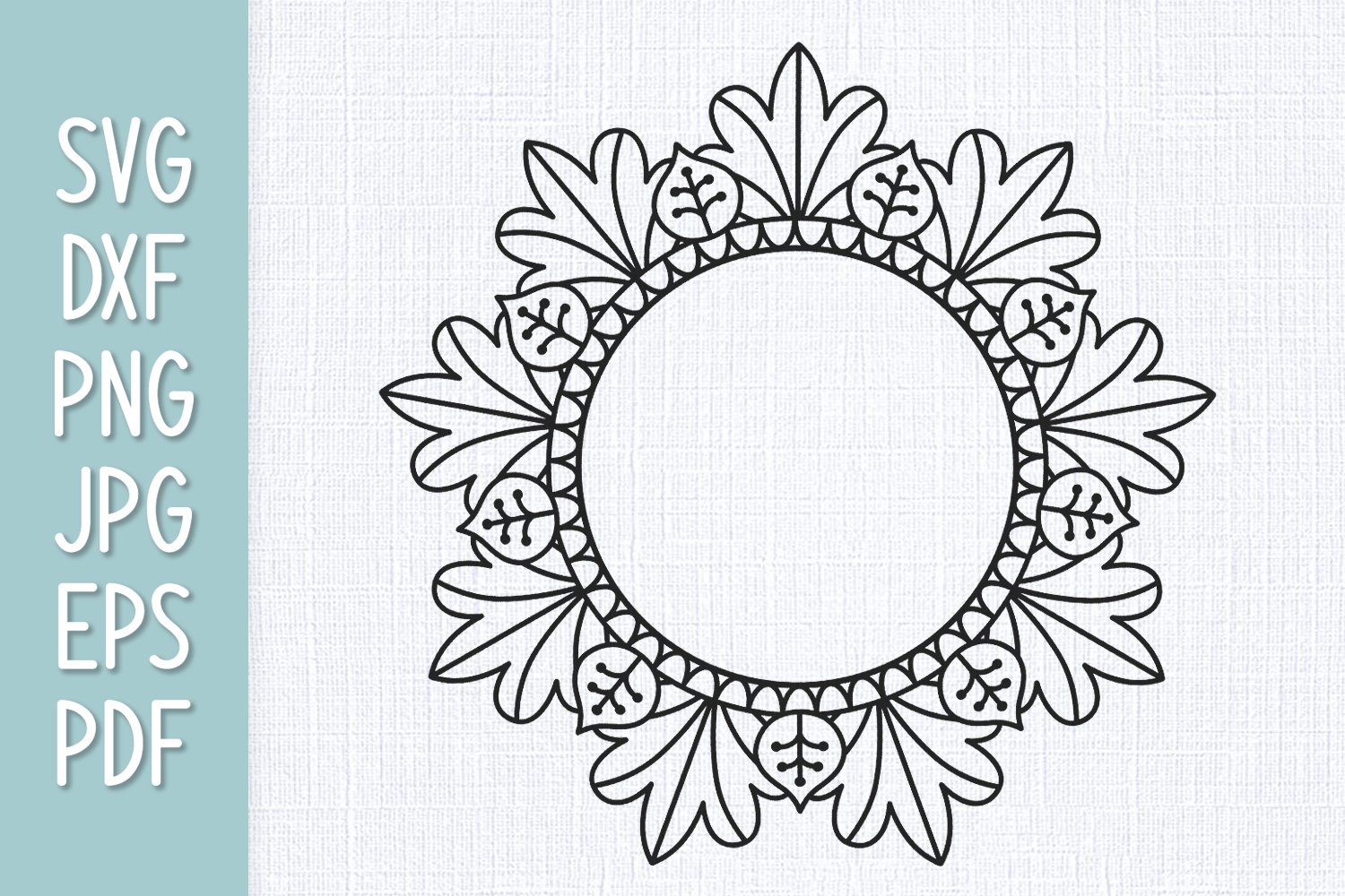 Mandala Monogram Frame SVG