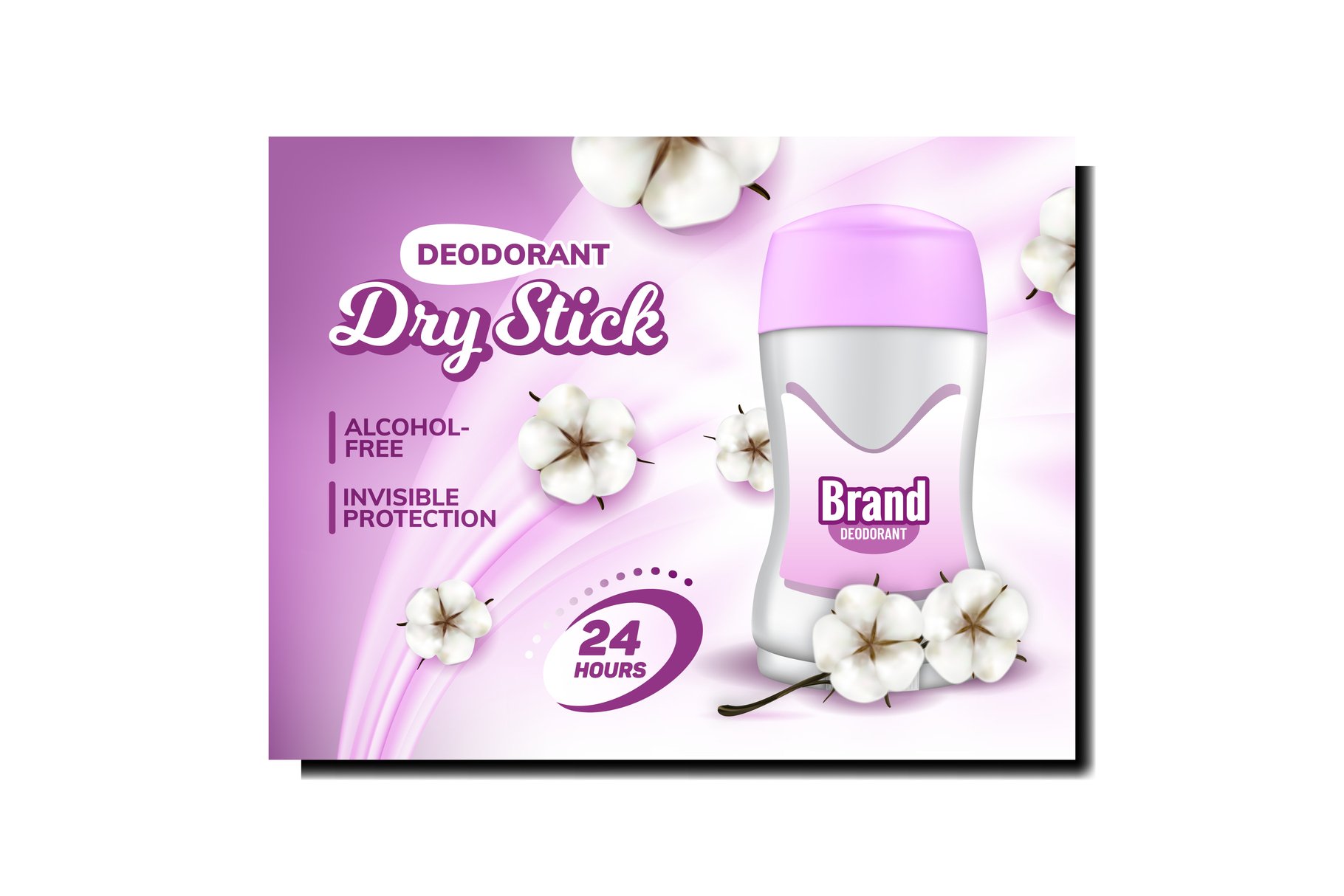 Dry Stick Deodorant For Women Promo Poster Vector (899116