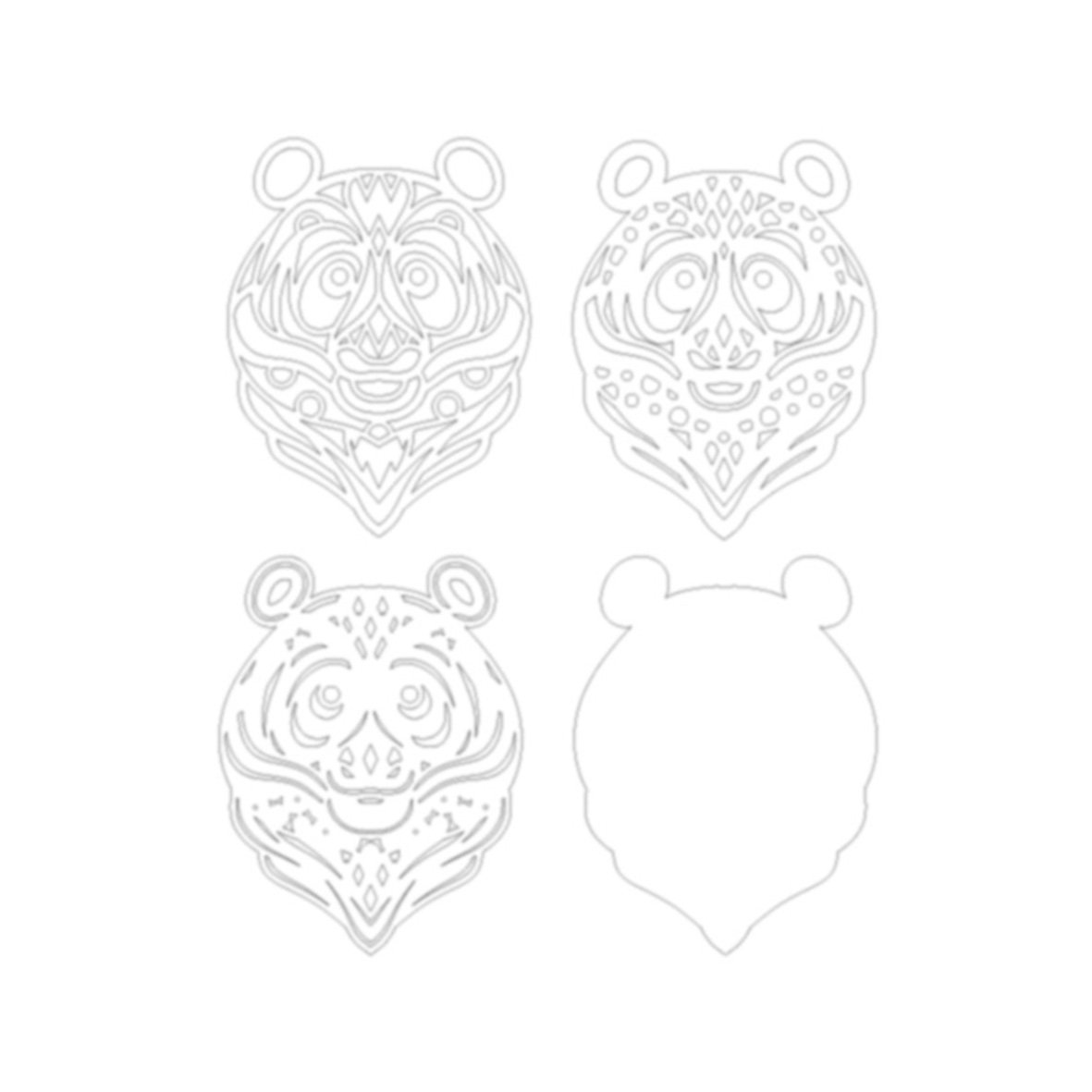 Panda Layered Mandala Laser Cut File - SVG / DXF (1125813) | Cut Files