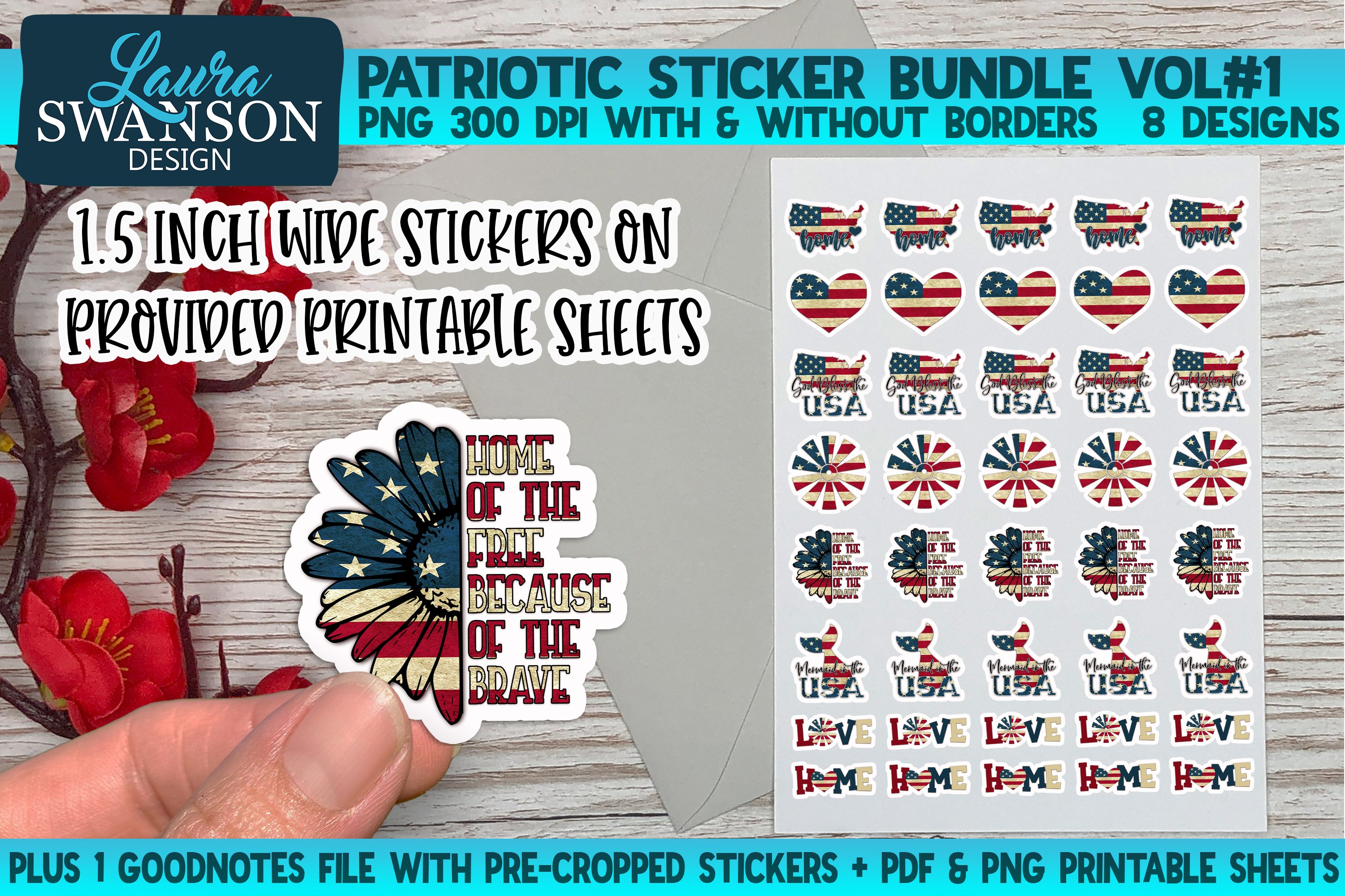 Patriotic Sticker Bundle Vol#1 - Digital &amp; Print Sticker Set (912008 ...
