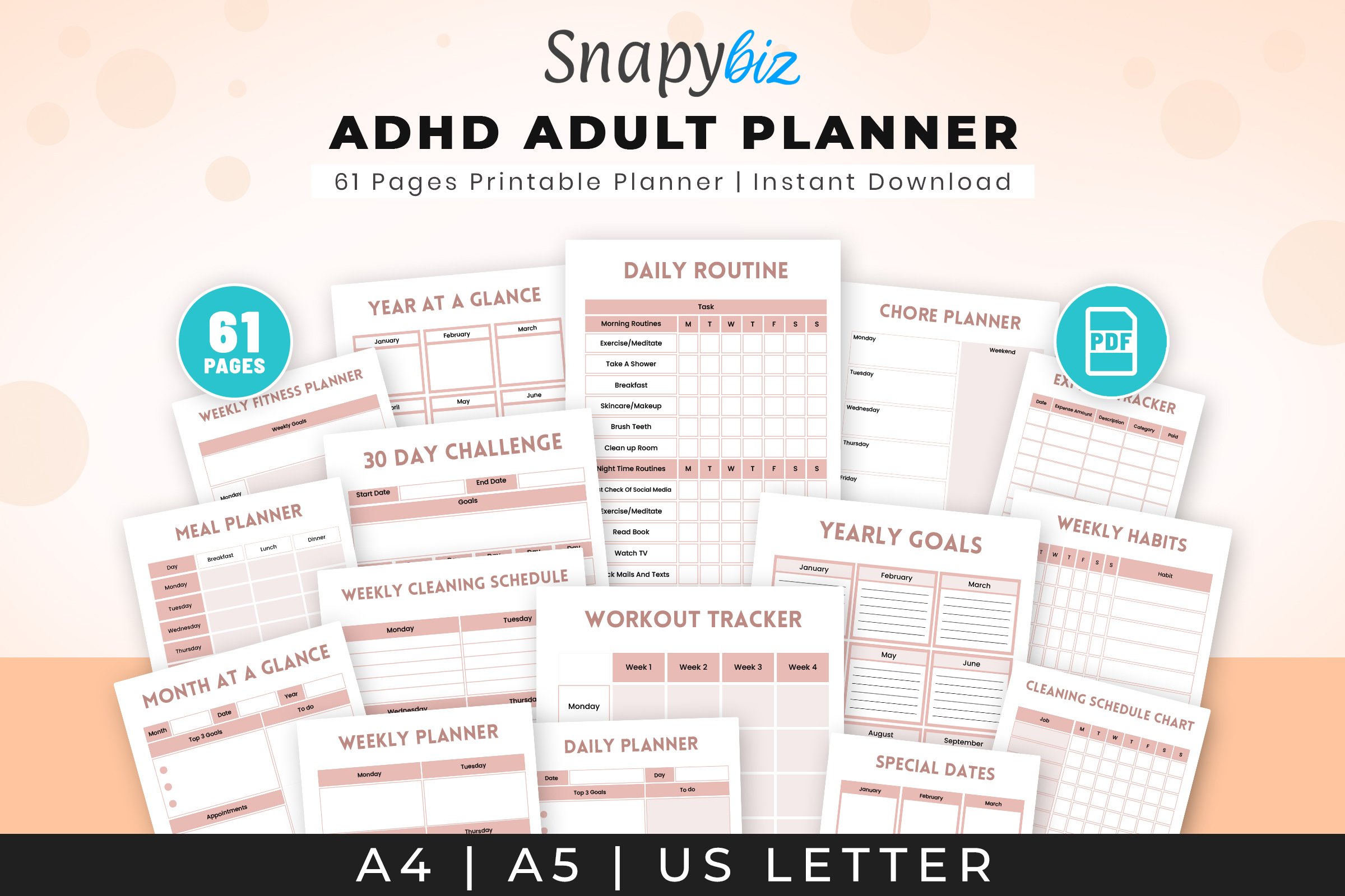 Adhd Adult Planner | Adhd Organizer | A4 & A5 | US Letter