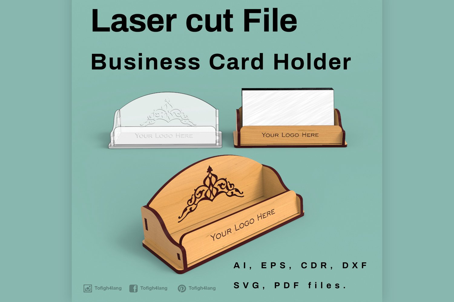 Business Card Holder - Laser cutting File (481314) | Cut ...