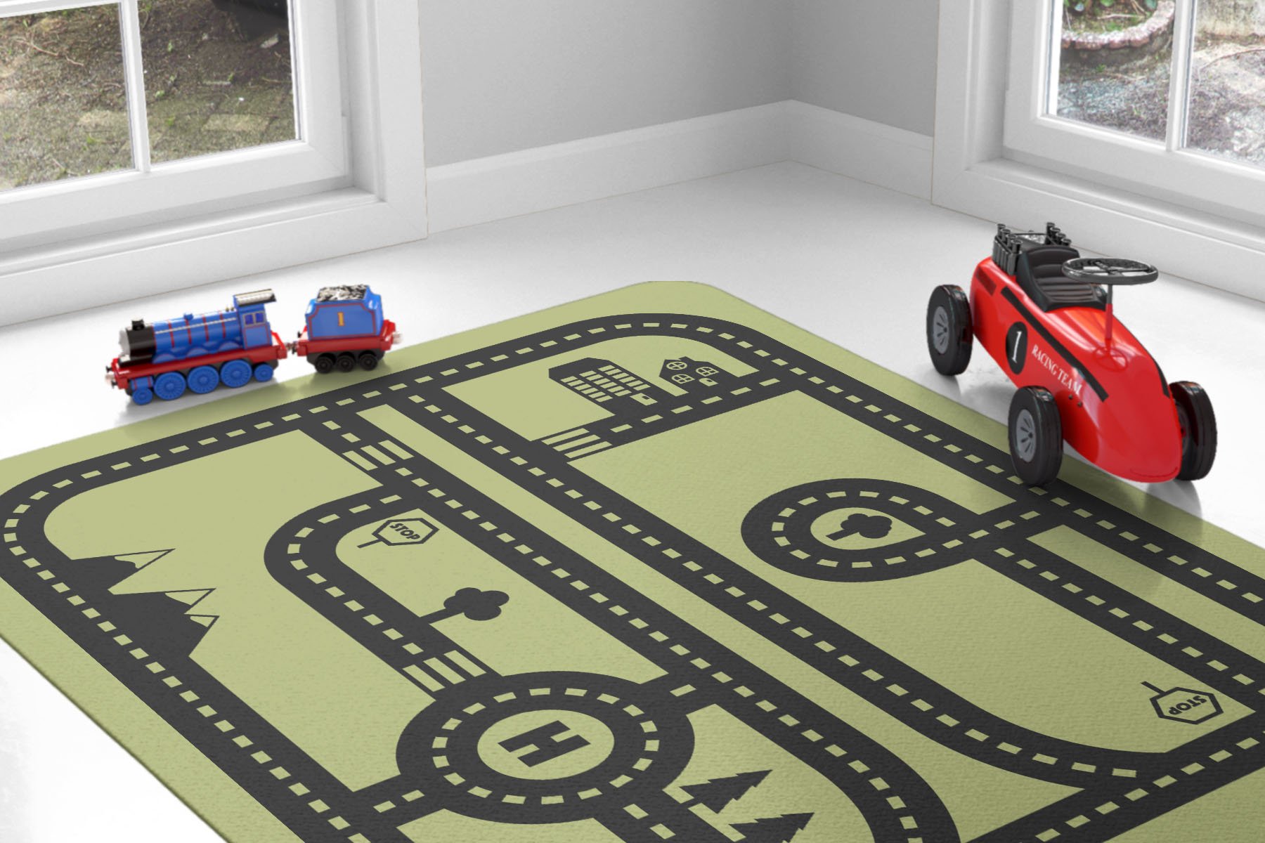 Play Rug SVG Car Play Mat DIY Kids Race Track SVG (734486