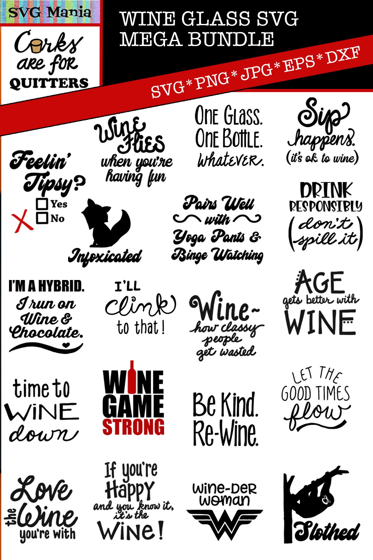 Funny Wine Glass SVG File Bundle, Wine Glass SVG Mega Bundle (427912