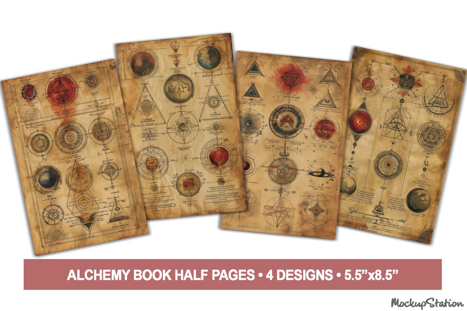 トップス alchemy JOURNAL STANDARD relume Alchemy Old Book Pages | Junk Journal Background Half Papers