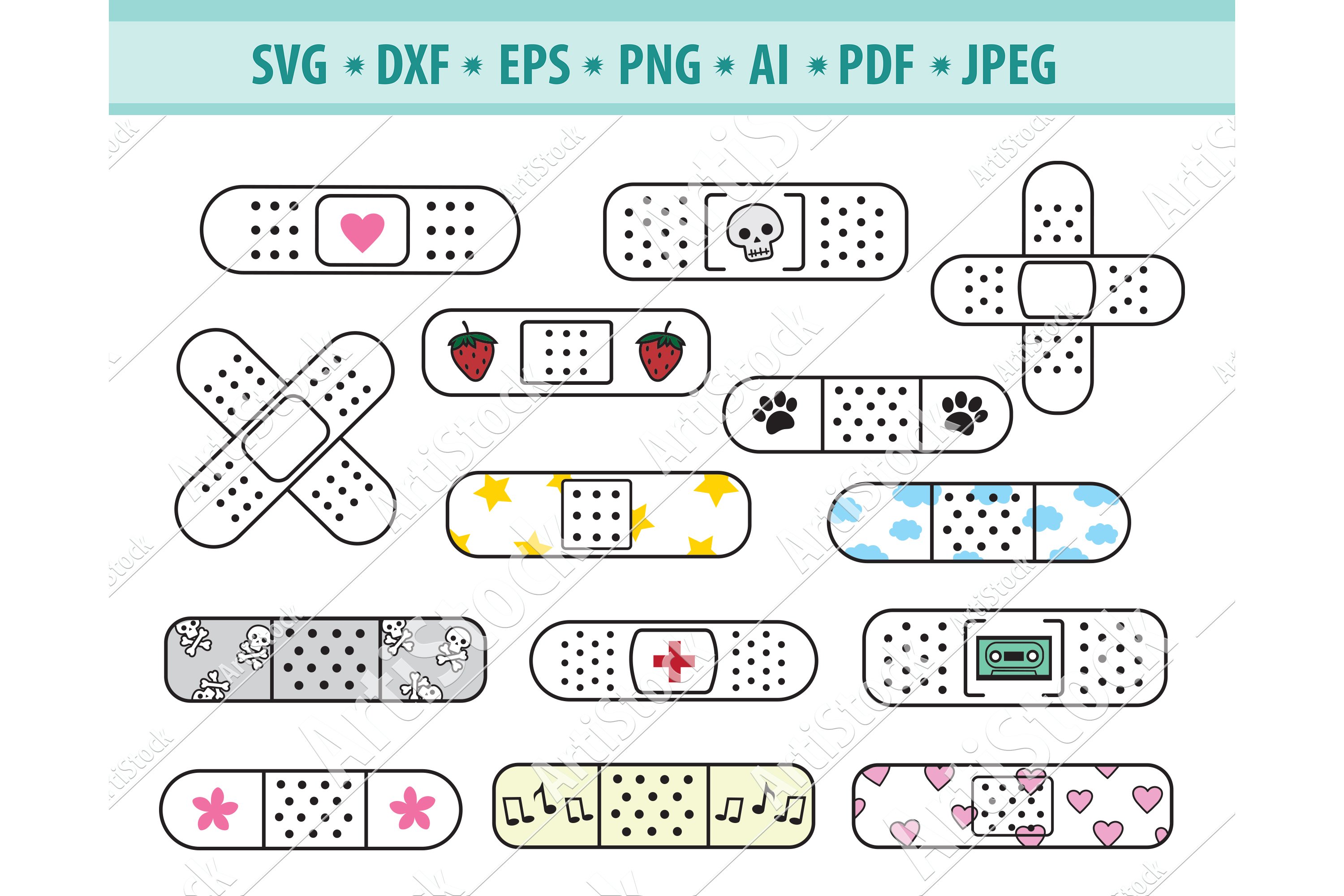 Glowforge includes svgdxfpng file formats Band-Aid SVG Bandage SVG ...