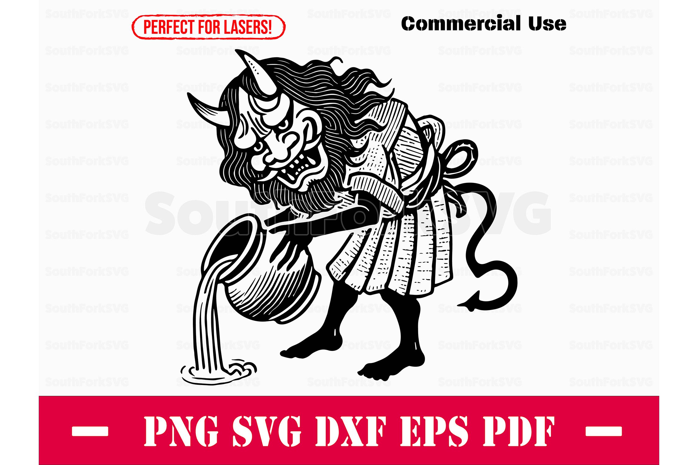 Aquarius Zodiac Sign Japanese Monster SVG PNG DXF EPS PDF