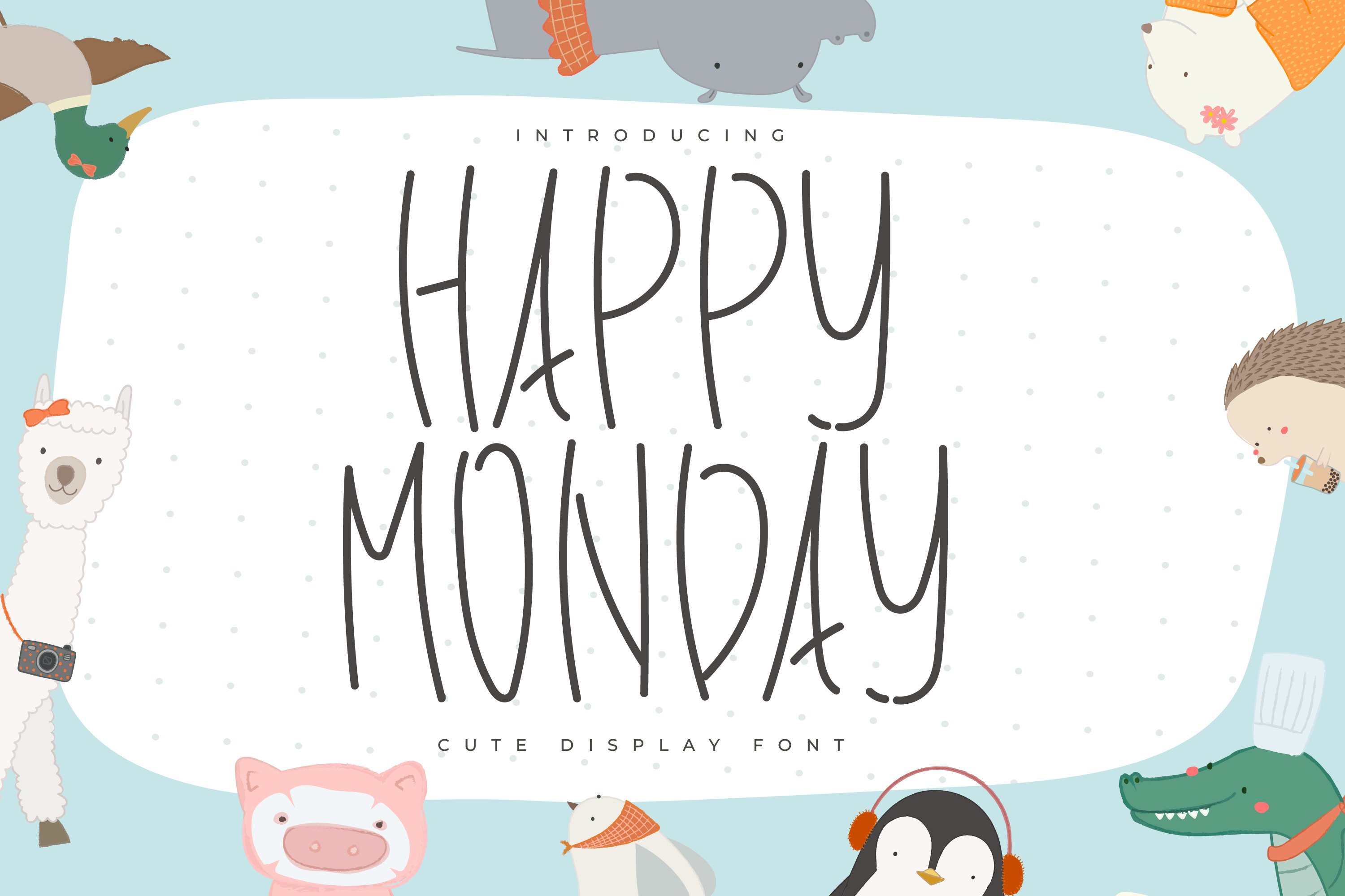 Happy Monday - Cute Display Font, image size:3000x2000