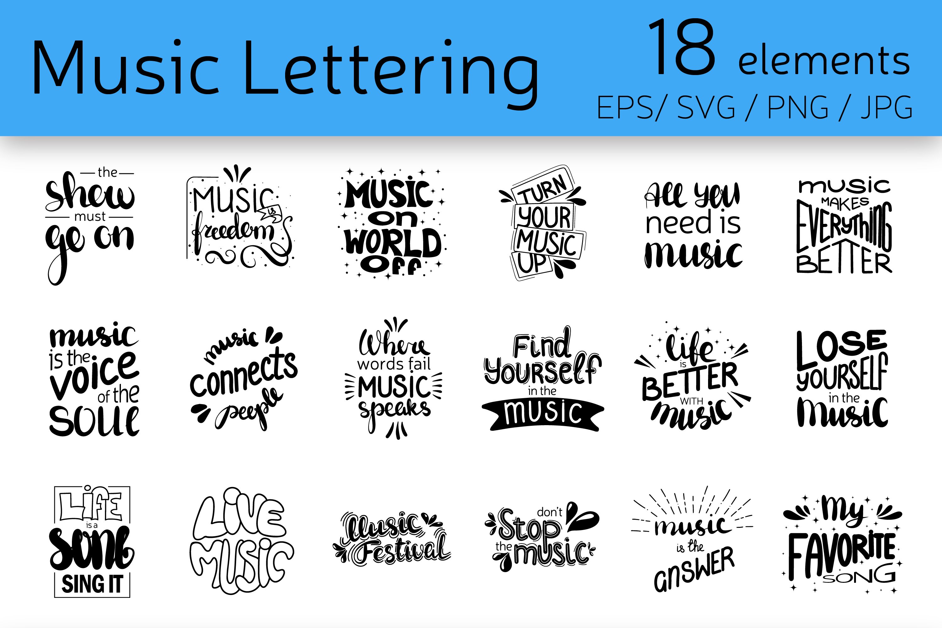 Collection of Music Lettering