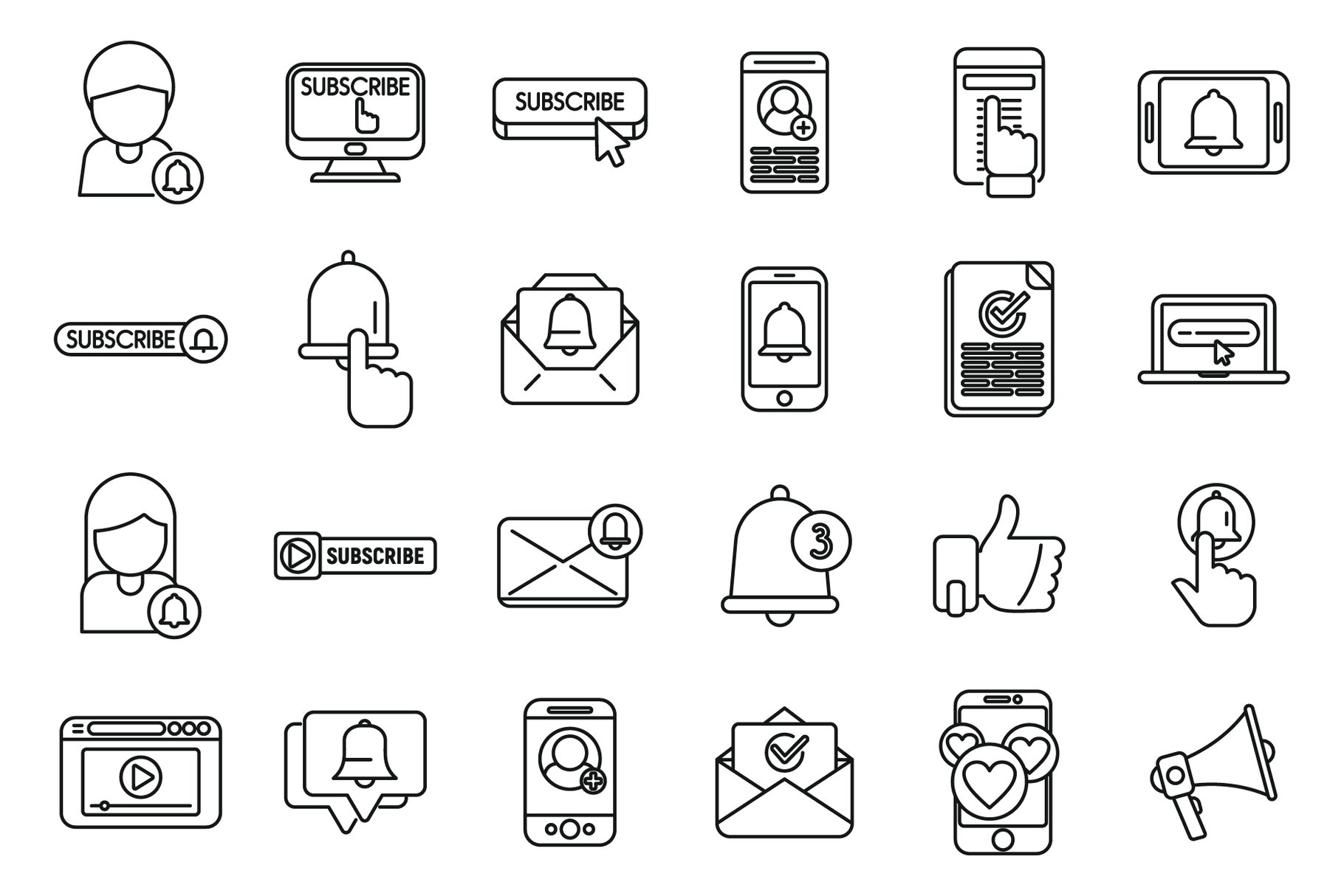Subscribe Icons Set Outline Vector Button Arrow 2223982 Icons Subscribe Icons Set Outline Vector Button Arrow 2223982 Icons