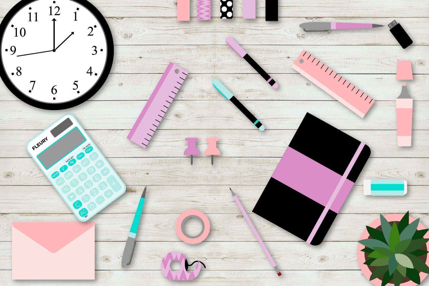 Girl Boss Desk Mockup (240551) Illustrations Design Bundles