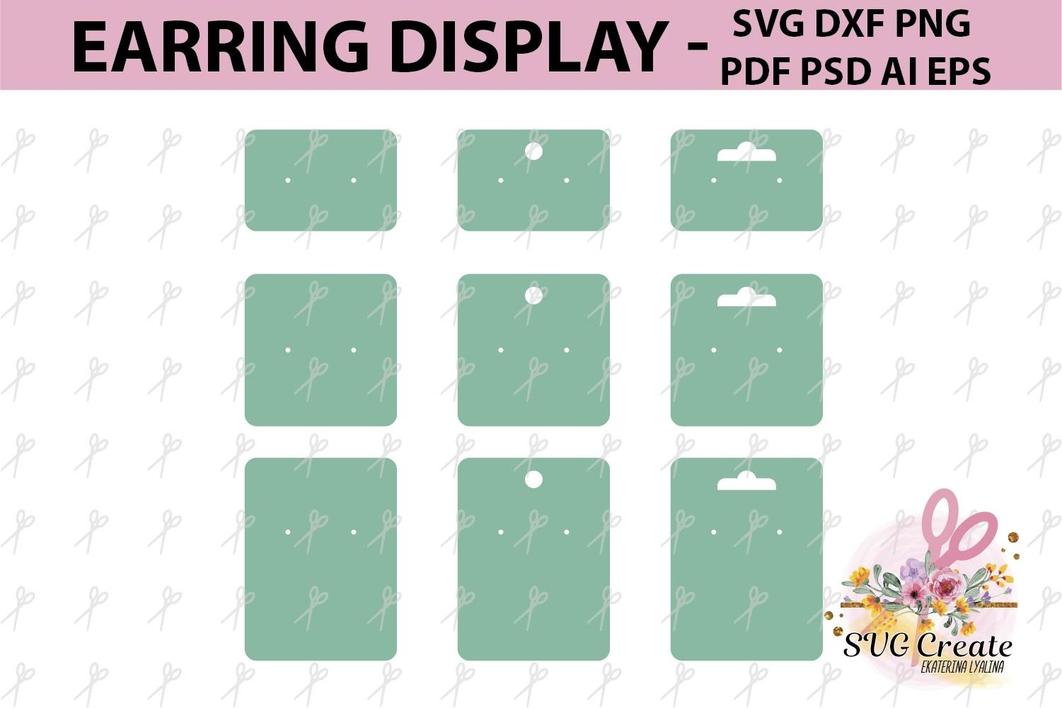 Earring cards svg, earring display svg, earring display pdf (121170) |  Paper Cutting | Design Bundles