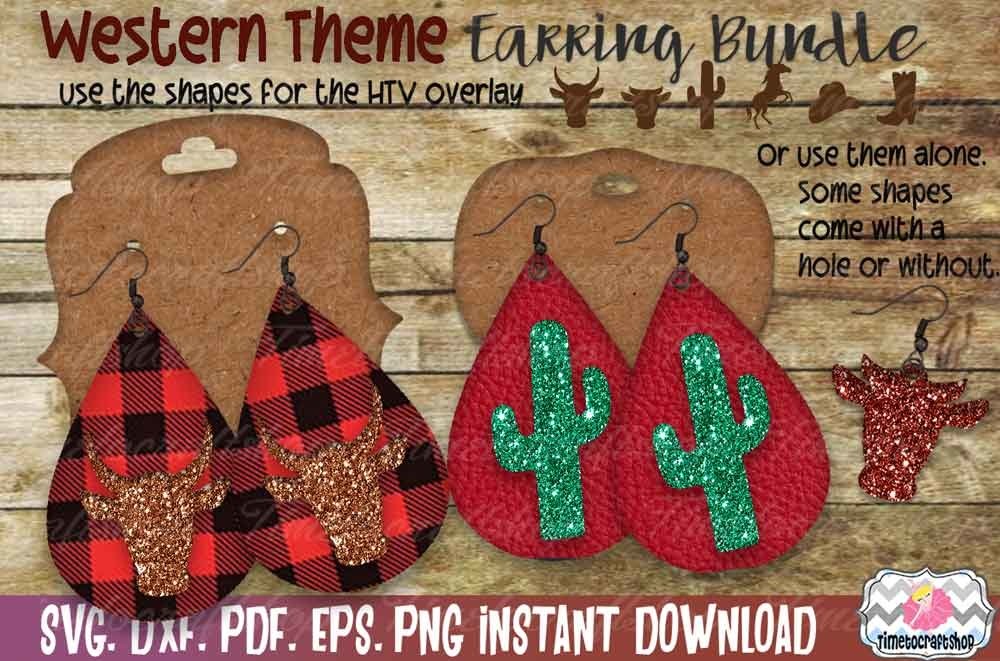 Download Svg Dxf Pdf Png And Eps Western Earring Template Bundle 416529 Svgs Design Bundles