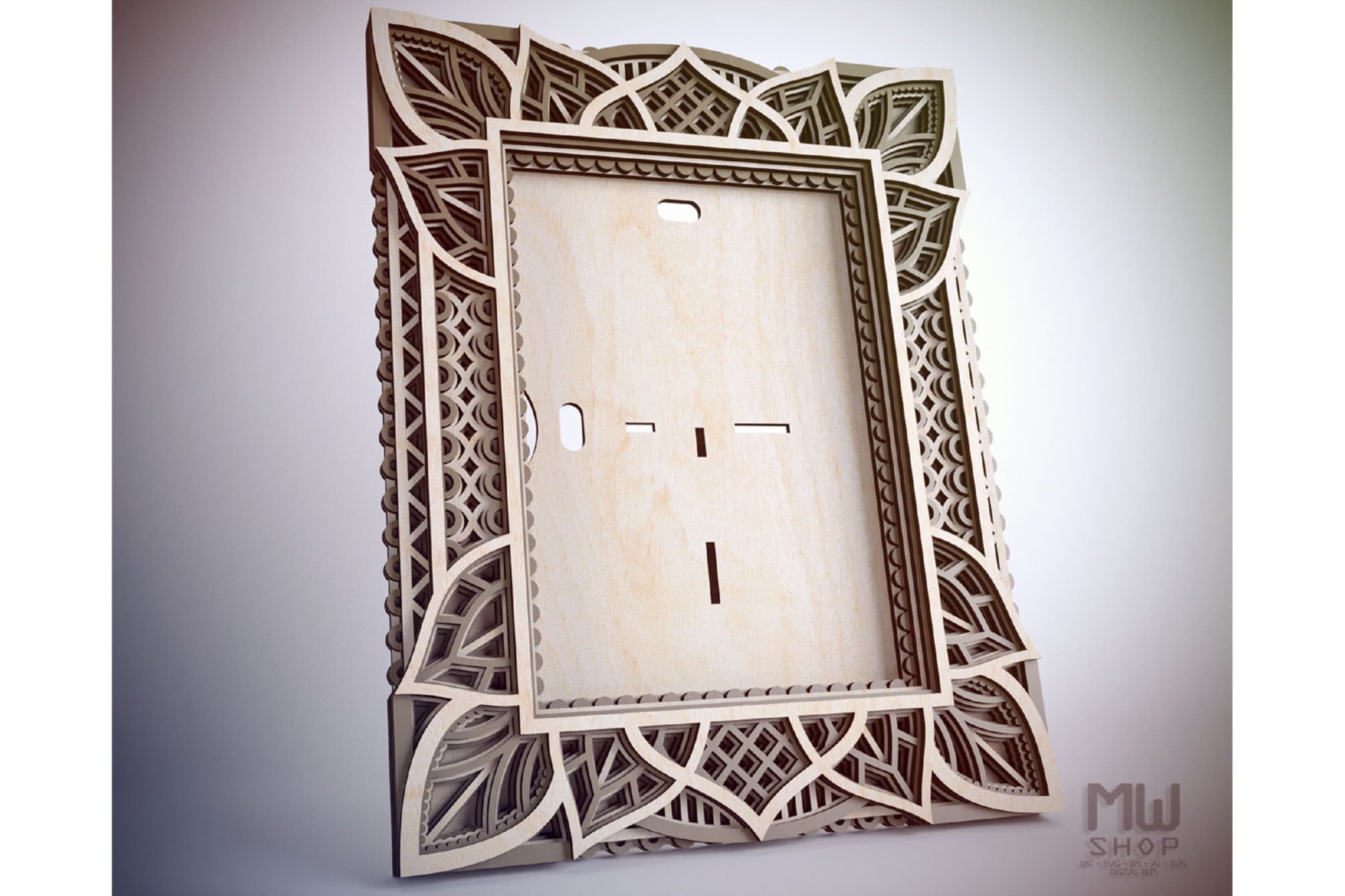 F18 Multilayer Photo Frame, Laser Cut 5x7 Photo Frame DXF (580020