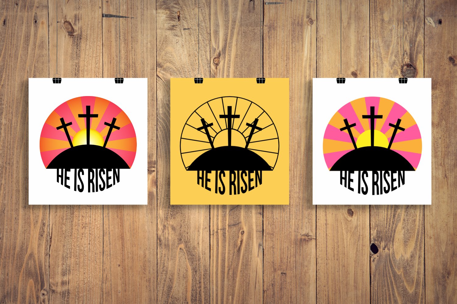 Easter Sunrise He Is Risen SVG Design & Sublimation PNG (424297) Cut
