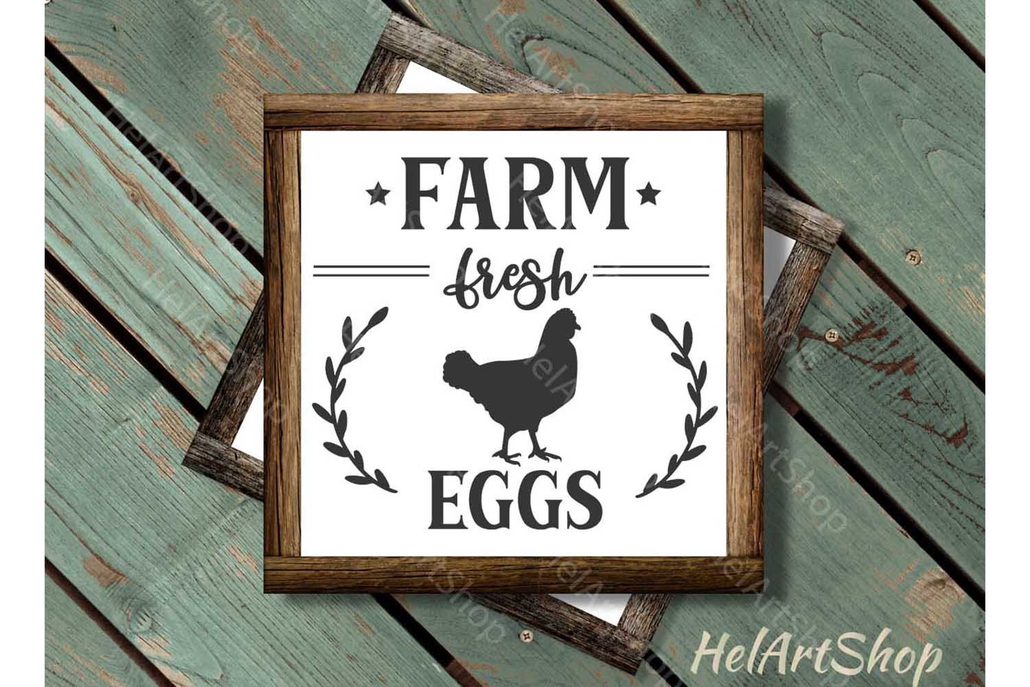 Farm Fresh Eggs Svg Home Sign Svg Rustic Svg Wood Sign Cut Files Design Bundles