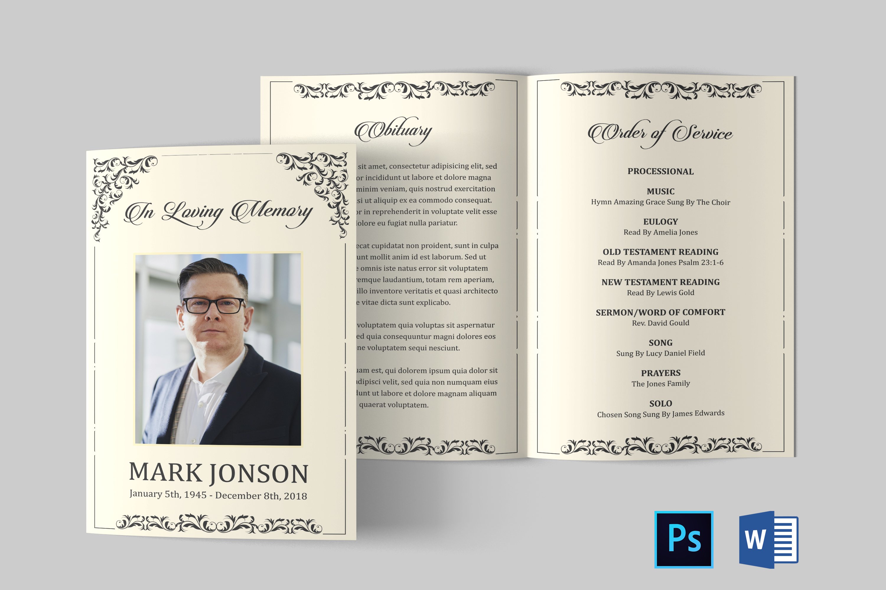 Funeral Program Template  Obituary Template (23 Within Obituary Template Word Document