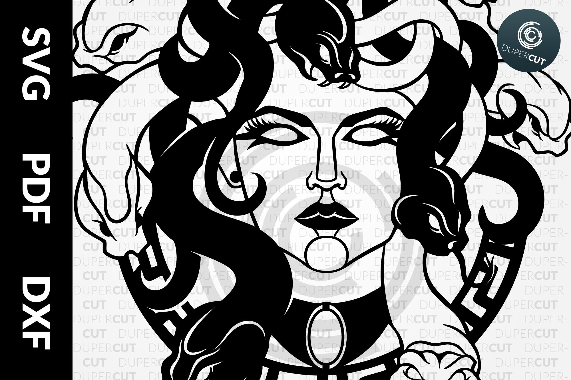 SVG / PDF / DXF Medusa Gorgon, Papercutting Template (900195) | Paper ...