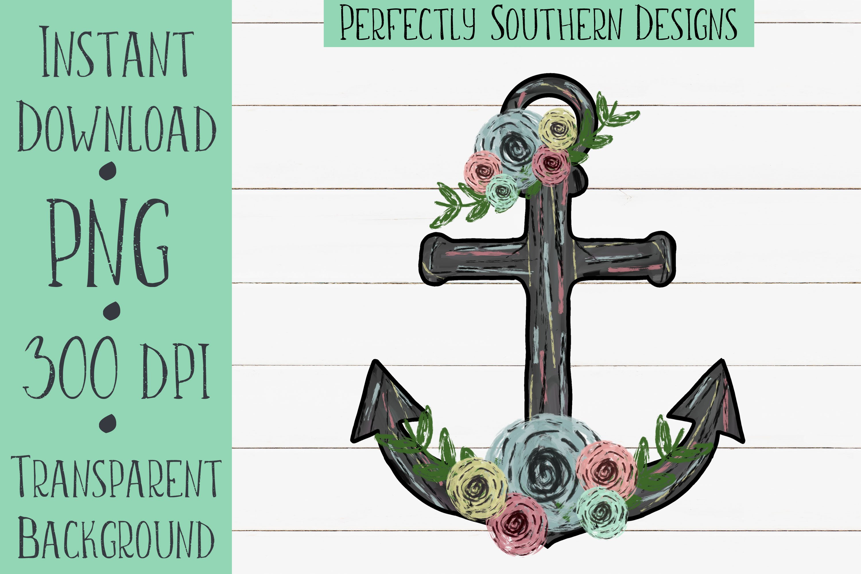 Rustic Floral Anchor (746122) Sublimation Design Bundles