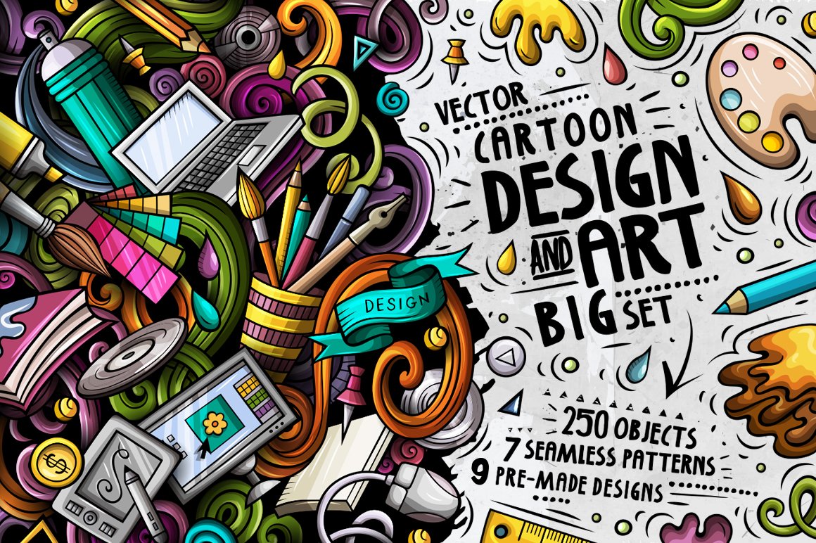 Design & Art Doodle Bundle | Objects, Patterns, Designs