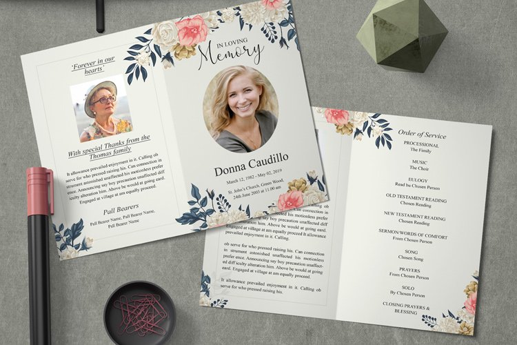 Funeral Program Template 257190 Customizable Templates Design Bundles