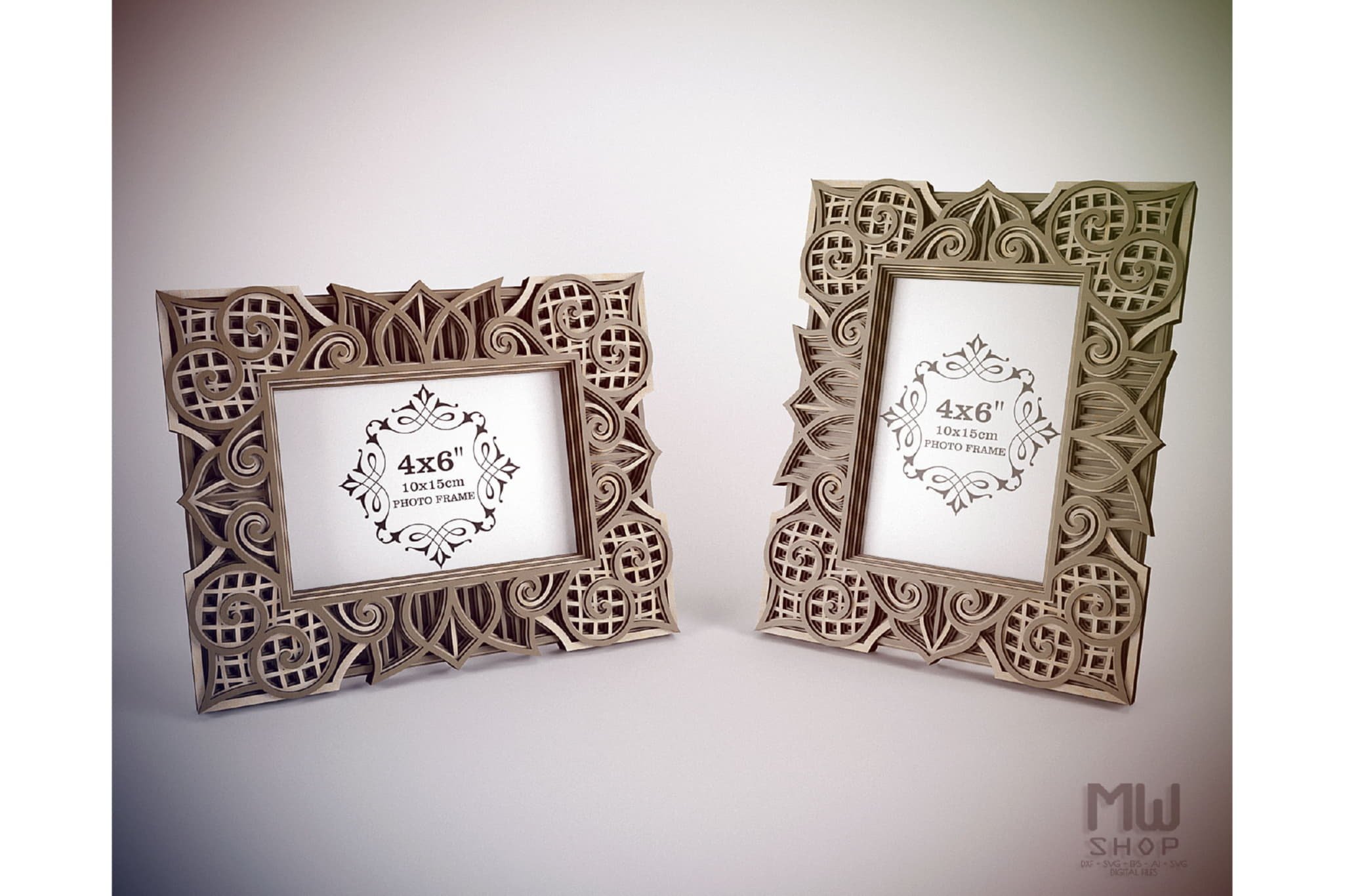 F09 Multilayer Photo Frame, Laser Cut Photo Frame DXF (579984