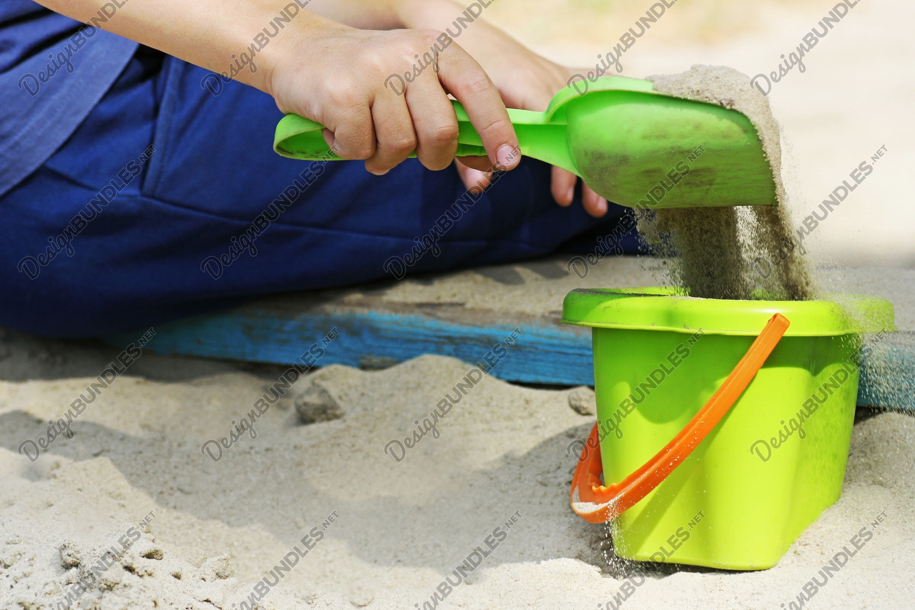 Boy playing in the sandbox (941591) People Design Bundles