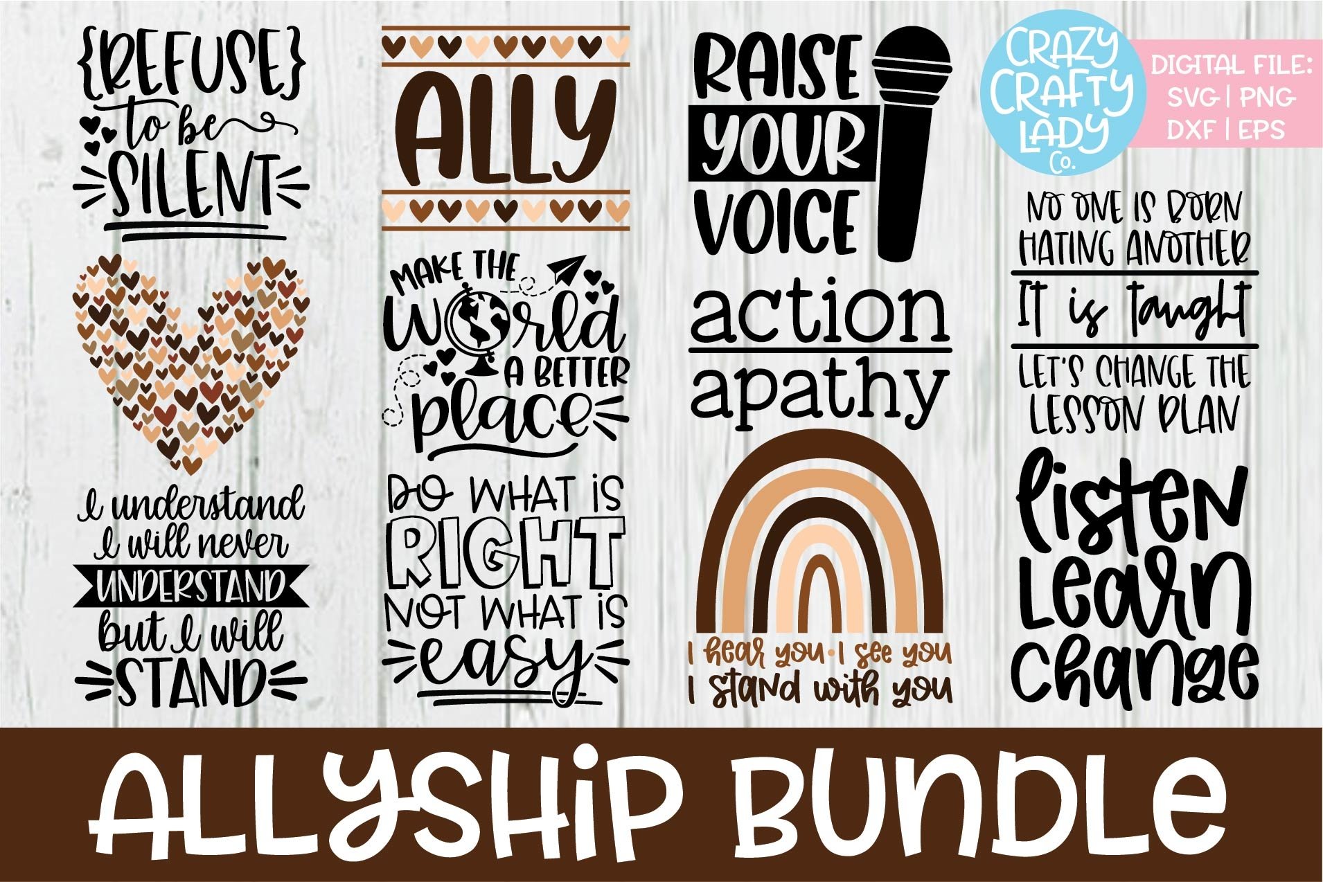 Allyship Svg Dxf Eps Png Cut File Bundle 695771 Cut Files