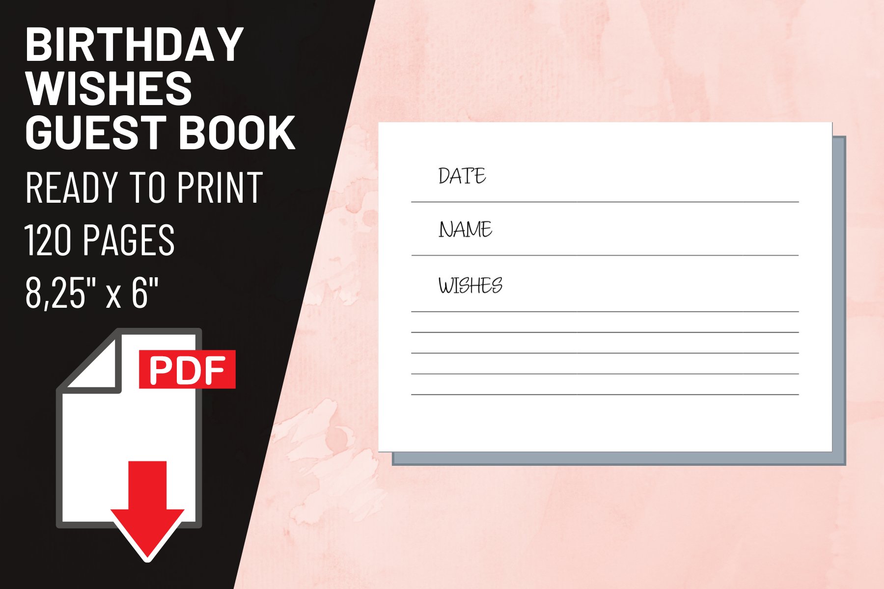 Birthday Wishes Guest Book Printable Sheet Insert (751638) | Printables ...