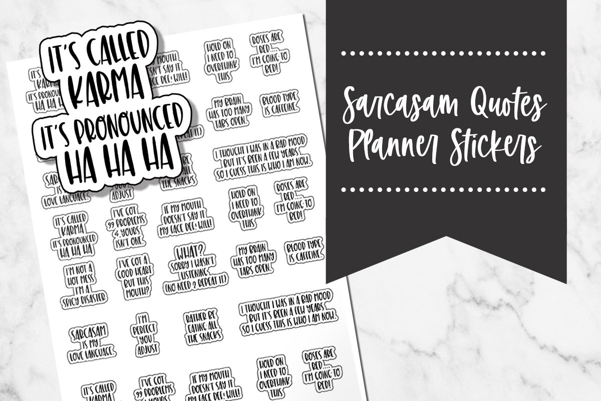 Sarcasm Quotes Planner Stickers