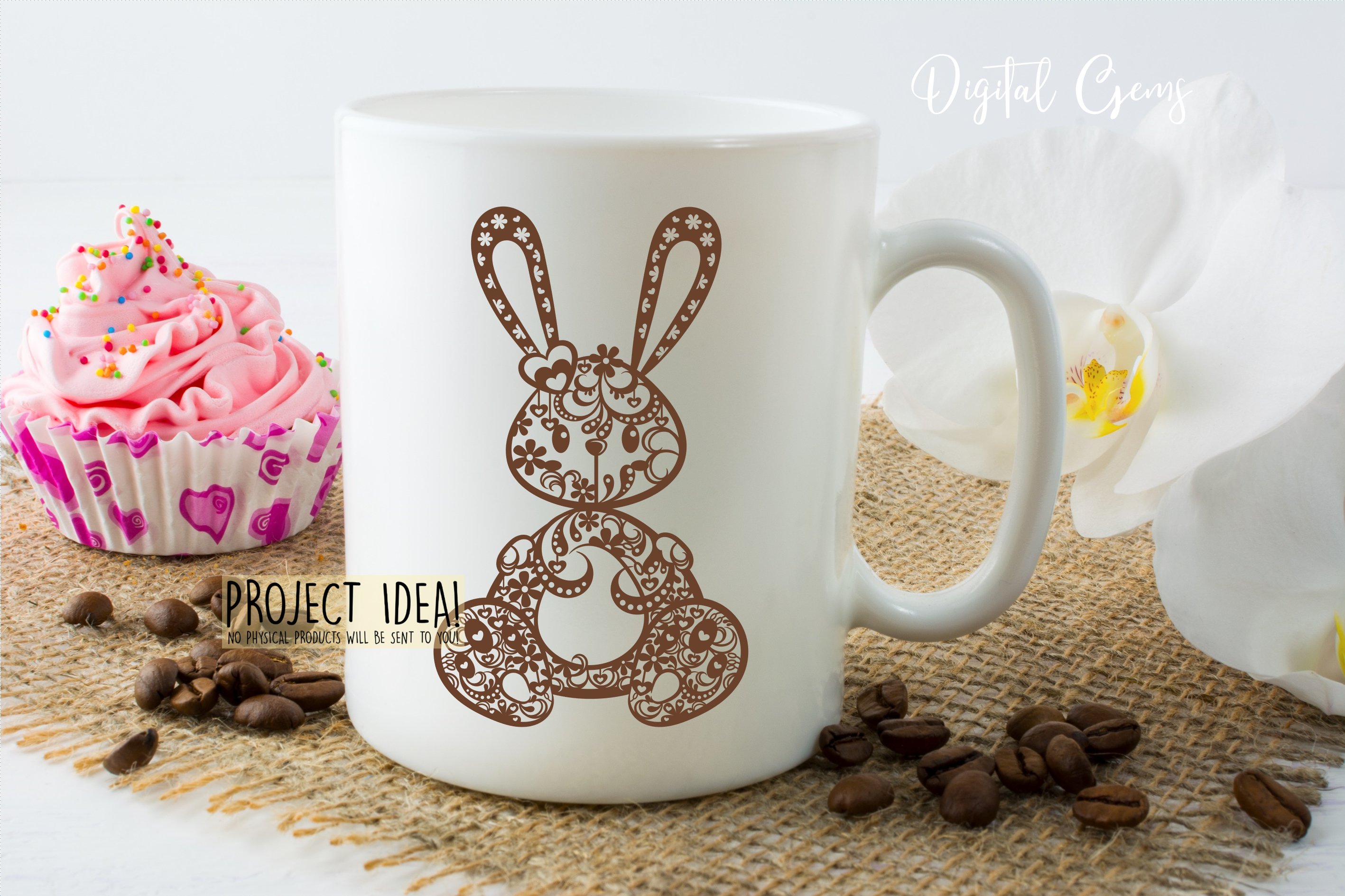 Rabbit paper cut design. SVG / DXF / EPS / PNG (347108)