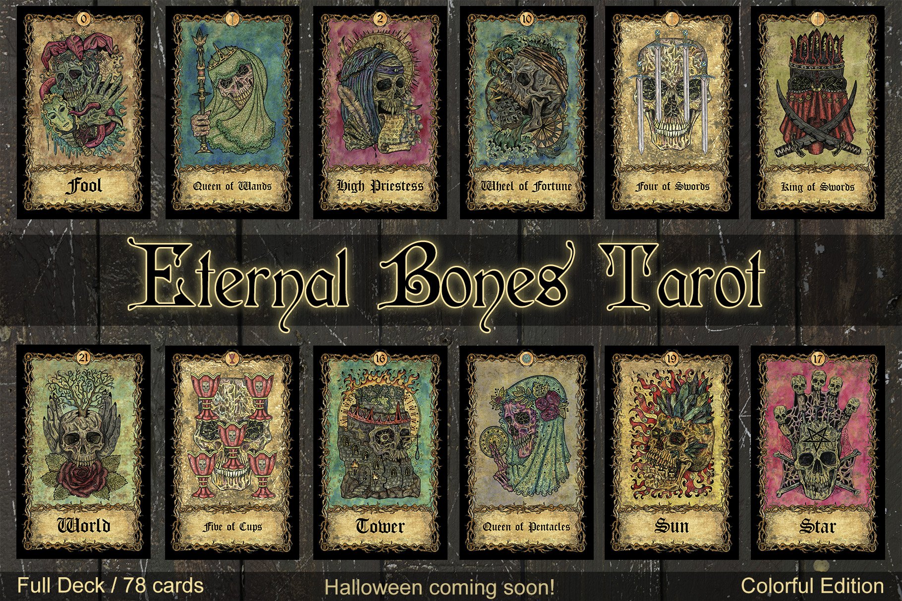 ◇◯◇ Petrak Tarot ◇◯◇　正規品 The Eternal Bones Tarot, colorful