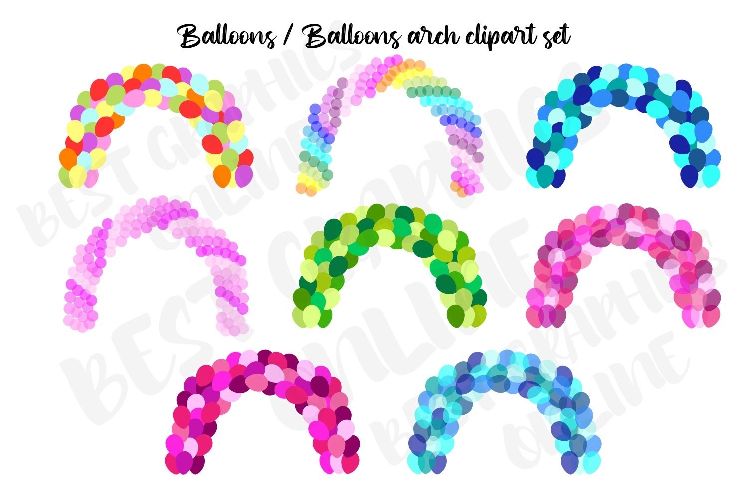 Download Party Balloons Clipart Balloon Arch Clipart Balloons Arch 807691 Illustrations Design Bundles