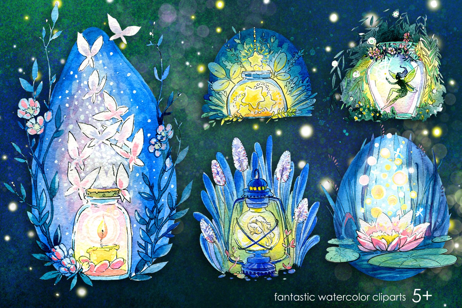 Magic lights (910268) Illustrations Design Bundles