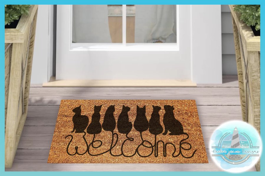 Cats Tails Door Mat Design SVG (212128) SVGs Design Bundles