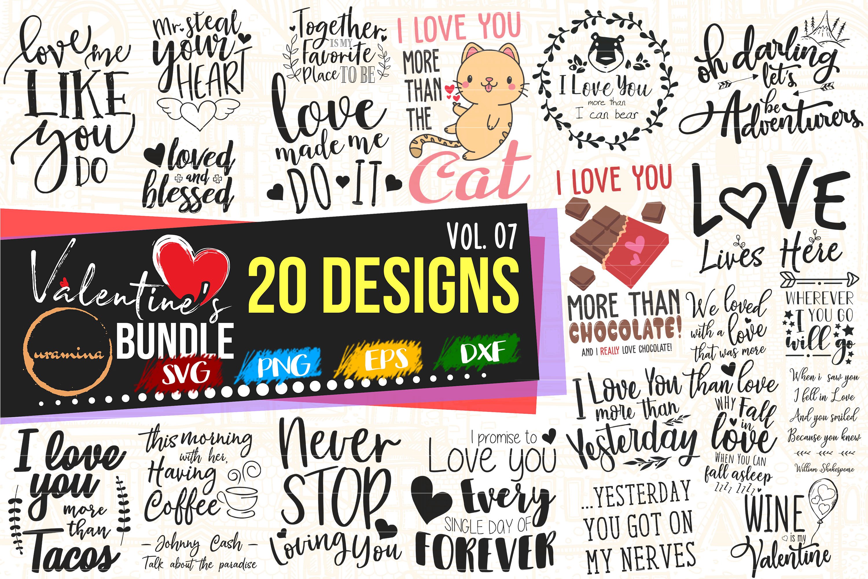 Download Valentine Bundle Vol 7 Funny Romantic Love Quote Png Png 1123939 Cut Files Design Bundles