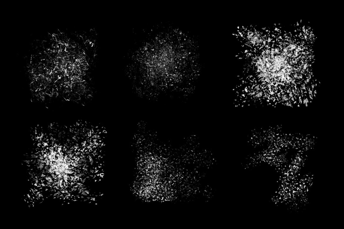 45 Broken Glass Photoshop Brushes Vol. 2